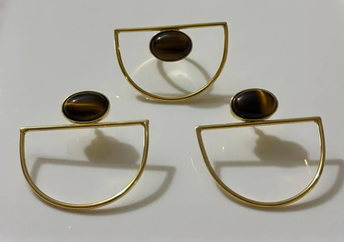 Précommande - Boucles d'oreilles en laiton Pierre