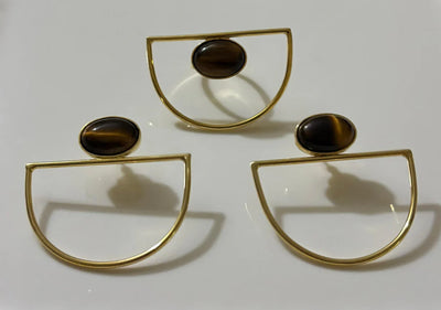 Précommande - Boucles d'oreilles en laiton Pierre