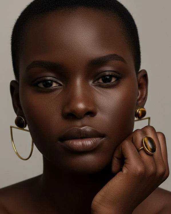 Précommande - Boucles d'oreilles en laiton Pierre