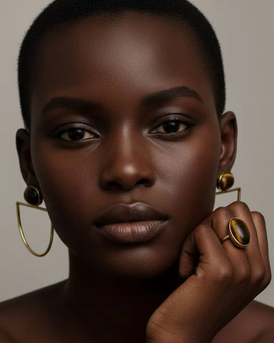 Précommande - Boucles d'oreilles en laiton Pierre