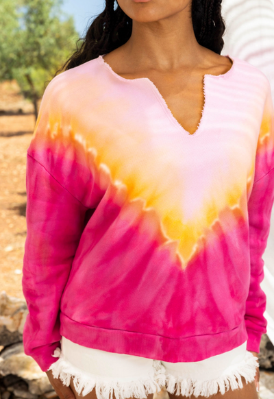 Sweat-shirt Paolo Tie and dye rose