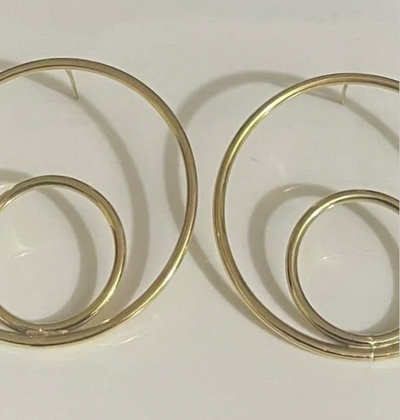 Précommande - Boucles d'oreilles en laiton Doubles Ronds