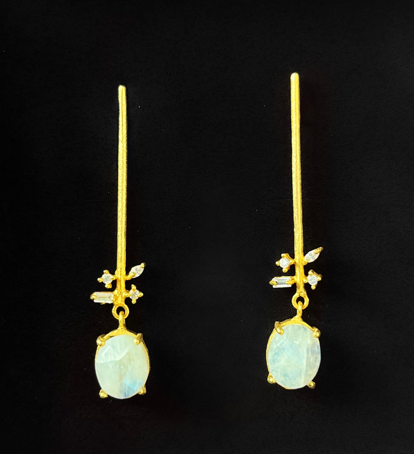 Boucles d'oreilles tiges - Pierre de Lune