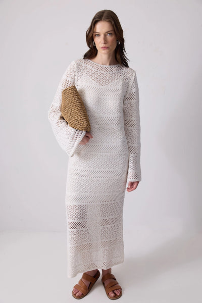 Robe maxi en maille de coton bohème
