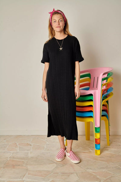 Robe plissée noire