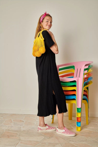 Robe plissée noire