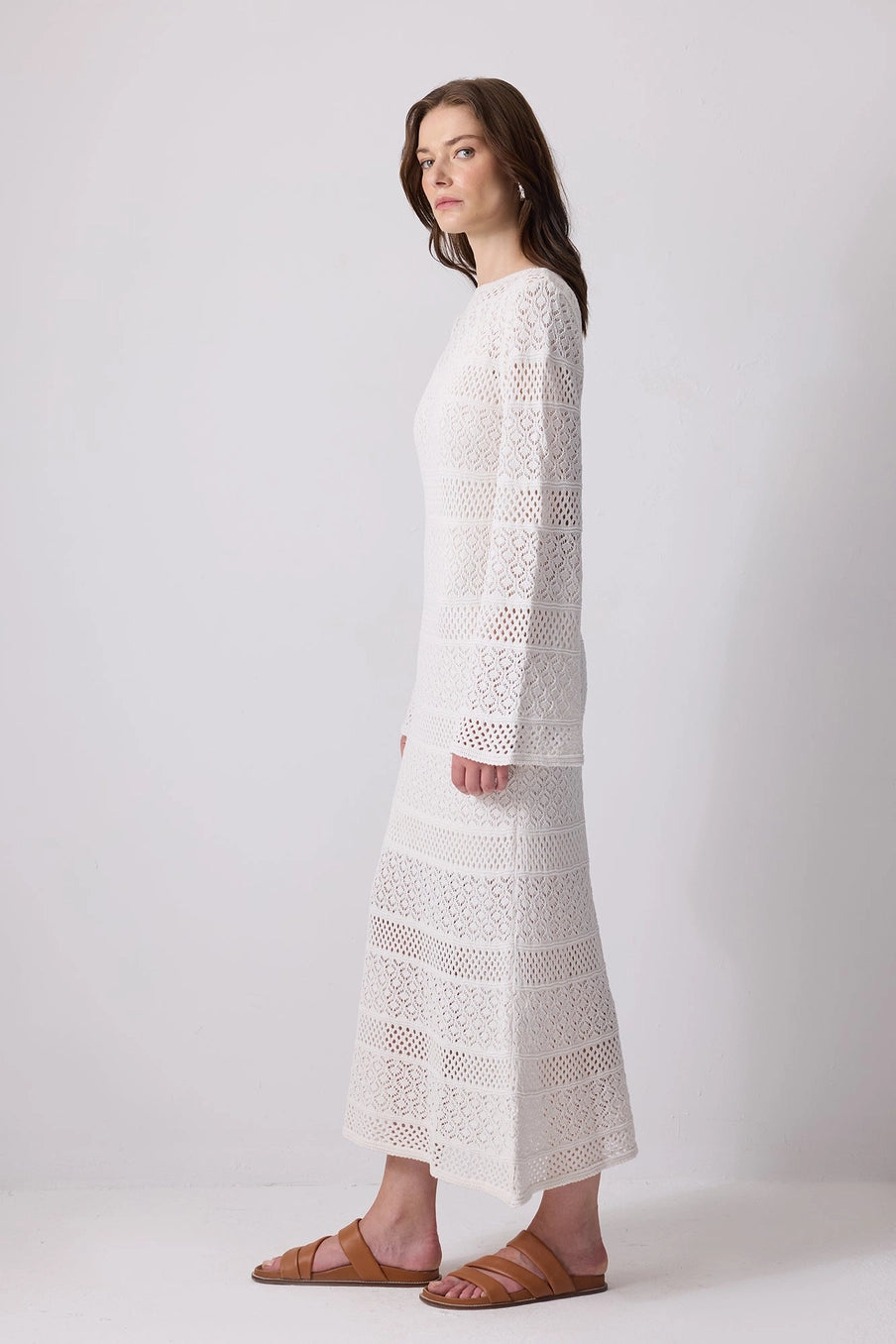 Robe maxi en maille de coton bohème