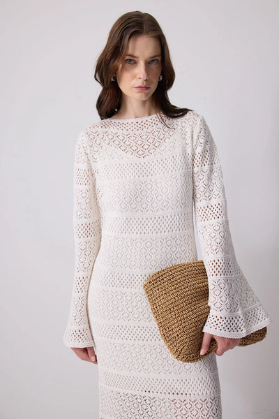 Robe maxi en maille de coton bohème
