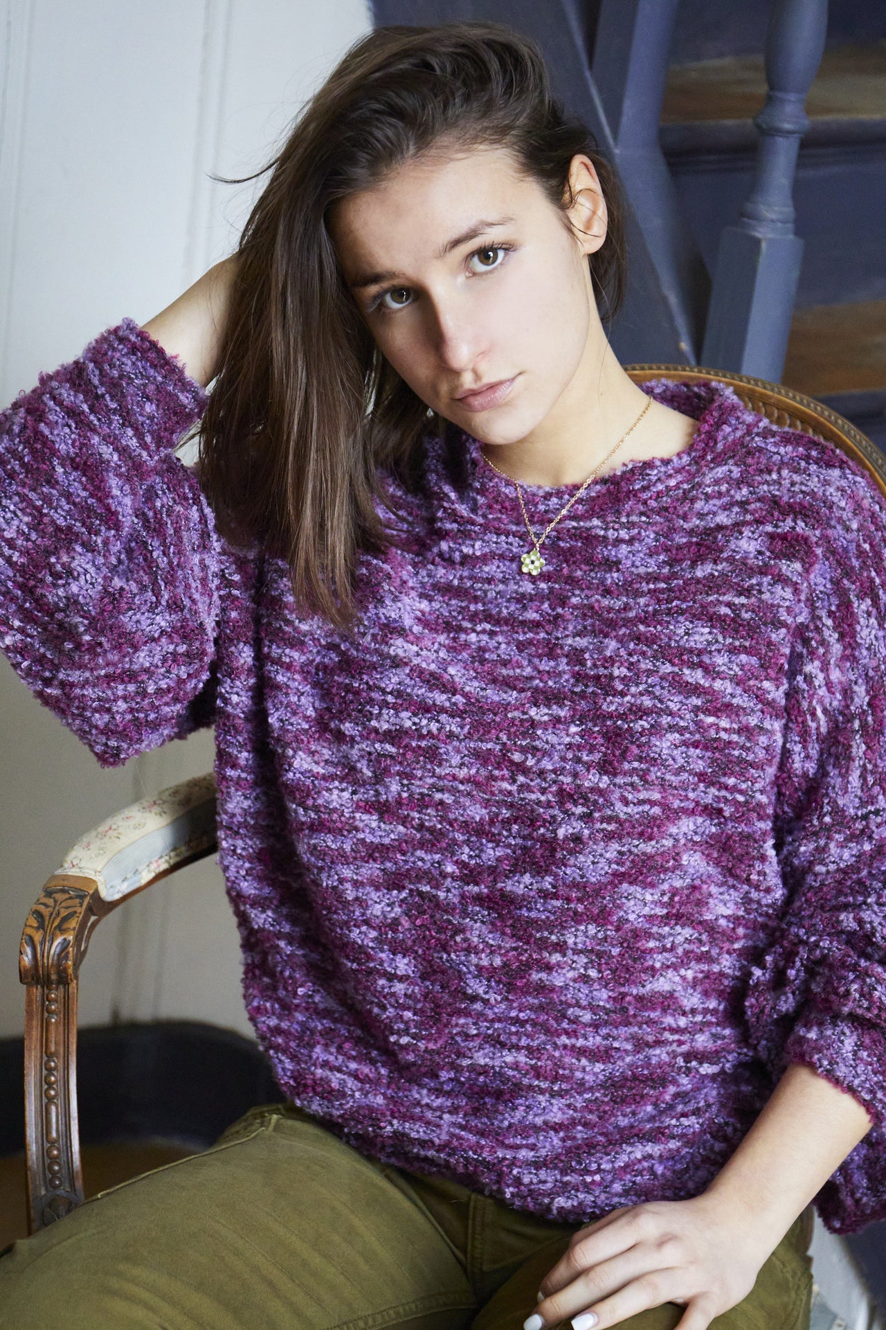 Pull Loulou Chiné violet