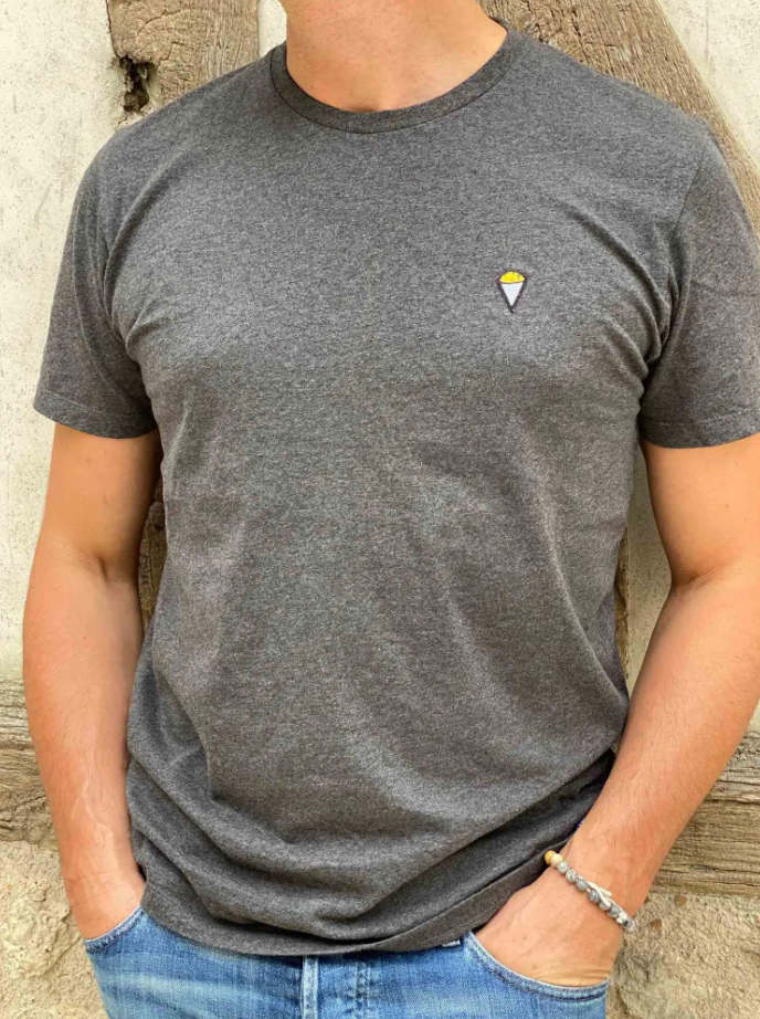 T-shirt Frites gris foncé chiné